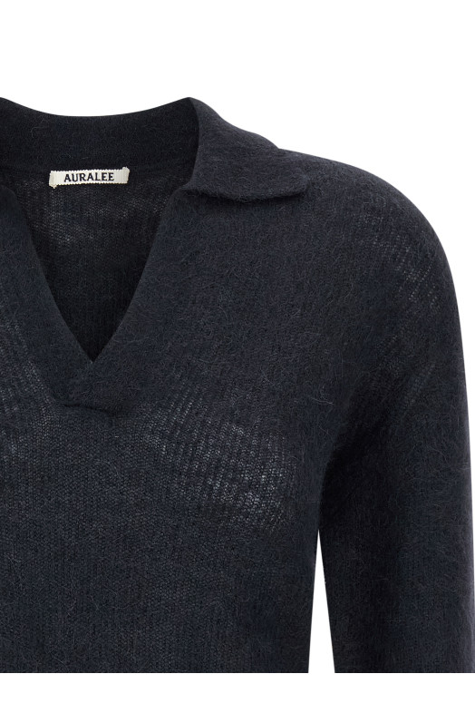 Футболка з поло з тама-пряжі Синя A25AP05AKNAVY