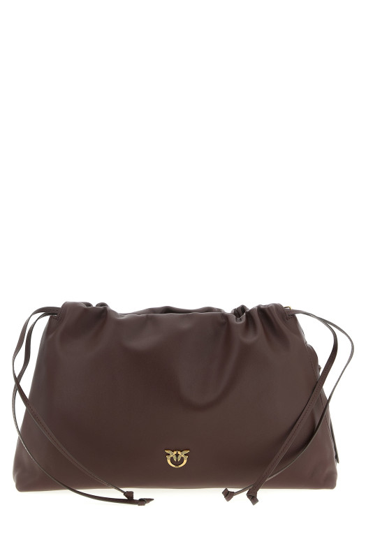 Maxi leather clutch Brown