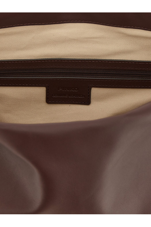 Maxi leather clutch Brown