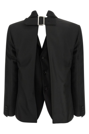Двухслойный блейзер с эффектом Black COMME DES GARÇONS GPJ0261 Двухслойный блейзер с эффектом Black COMME DES GARÇONS GPJ0261