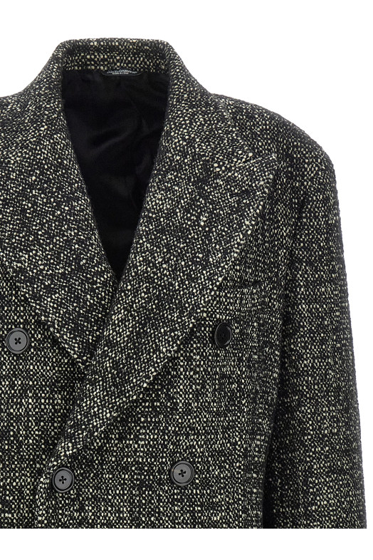 Bouclé wool coat Black-grey Bouclé wool coat Black-grey