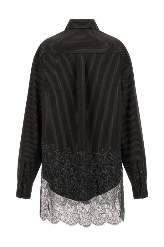 Рубашка из шерсти и кружева Коричневая FENDI FS1332AVK1F0DHP