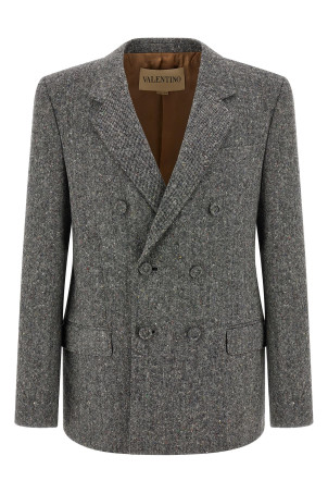 Блейзер Valentino Garavani Tweed Donegal Grey V0CEJ25B4K0AN Блейзер Valentino Garavani Tweed Donegal Grey V0CEJ25B4K0AN