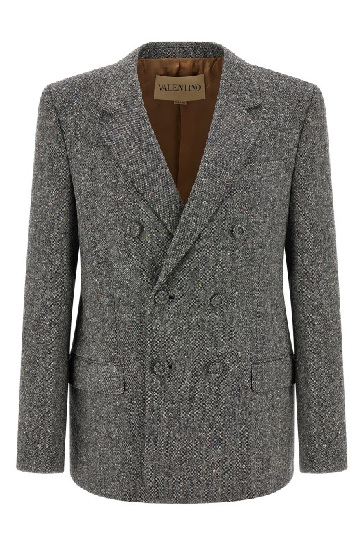 Блейзер Valentino Garavani Tweed Donegal Gray V0CEJ25B4K0AN