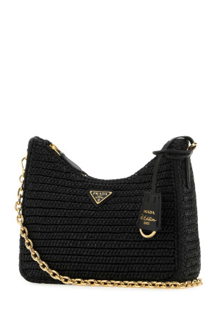 Black raffia Re-Edition 2005 crossbody bag Black PRADA (1BH204VV9L2M2T)
