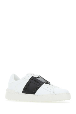 White leather Rockstud Untitled sneakers with black band VALENTINO GARAVANI (3W2S0A01LTU) White leather Rockstud Untitled sneakers with black band VALENTINO GARAVANI (3W2S0A01LTU)