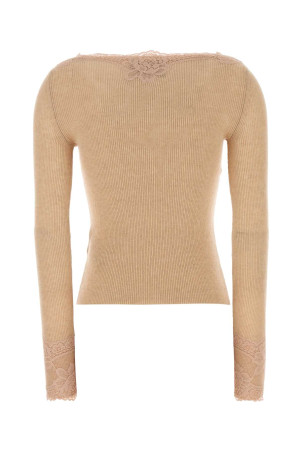 Skin pink cashmere t-shirt VALENTINO GARAVANI (7B0KC68M9QT)