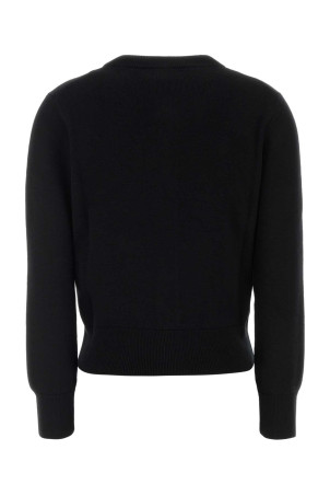 Black wool cardigan White AMI (FKC361001)