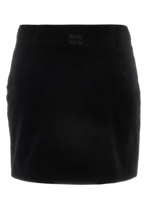 Black stretch velvet mini skirt Black MIU MIU (MG2347SOOOW34) Black stretch velvet mini skirt Black MIU MIU (MG2347SOOOW34)
