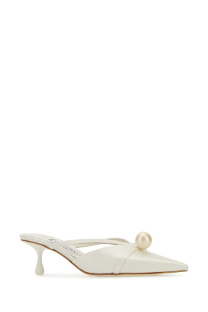White satin Sana mules JIMMY CHOO (SANAMULE50AOD) White satin Sana mules JIMMY CHOO (SANAMULE50AOD)
