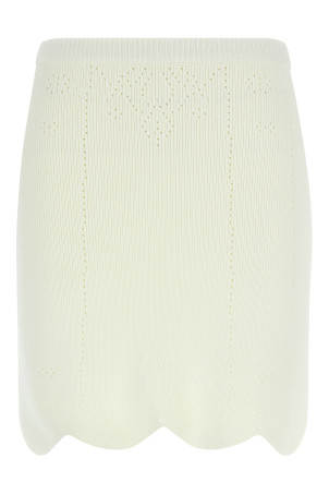 Cut-out intarsia skirt White Cut-out intarsia skirt White