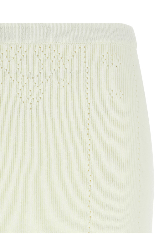 Cut-out intarsia skirt White Cut-out intarsia skirt White