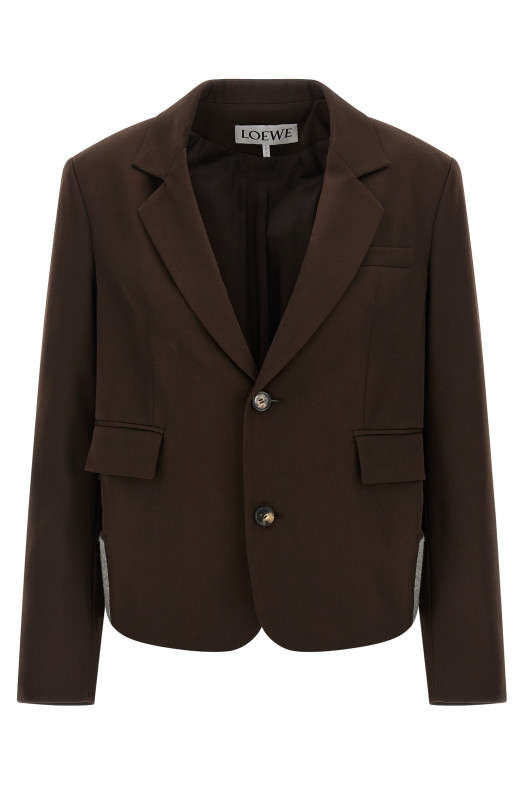 Шерстяной блейзер коричневого цвета LOEWE S540Y03XBN3100 Шерстяной блейзер коричневого цвета LOEWE S540Y03XBN3100