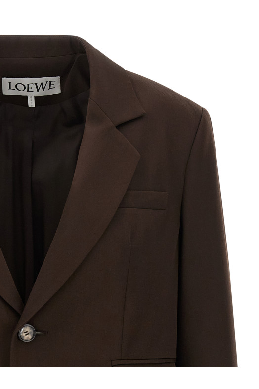Шерстяной блейзер коричневого цвета LOEWE S540Y03XBN3100 Шерстяной блейзер коричневого цвета LOEWE S540Y03XBN3100