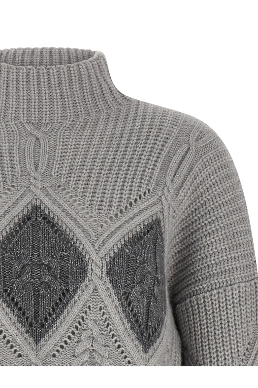 Lozenge intarsia sweater Gray Lozenge intarsia sweater Gray