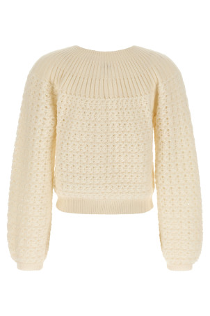 Жаккардовий кардиган з логотипом White CHLOÉ CH25WMP07590107 Жаккардовий кардиган з логотипом White CHLOÉ CH25WMP07590107