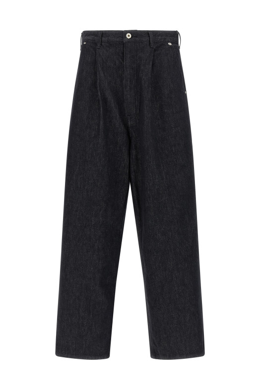 Джинсы с широкими брючинами Синие COMME DES GARҪONS HOMME HPP0261 Джинсы с широкими брючинами Синие COMME DES GARҪONS HOMME HPP0261