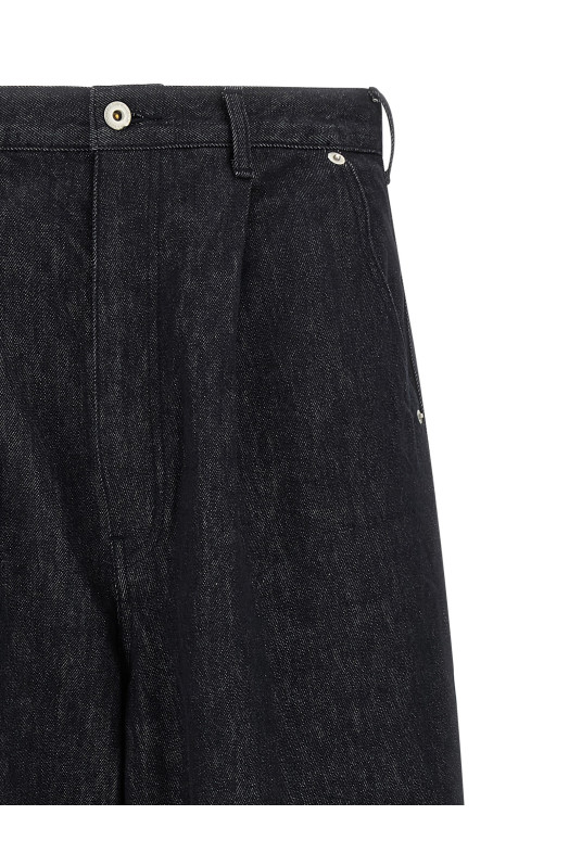 Джинсы с широкими брючинами Синие COMME DES GARҪONS HOMME HPP0261 Джинсы с широкими брючинами Синие COMME DES GARҪONS HOMME HPP0261