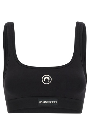 'Moon Logo Stretched Jersey Sport' top Black