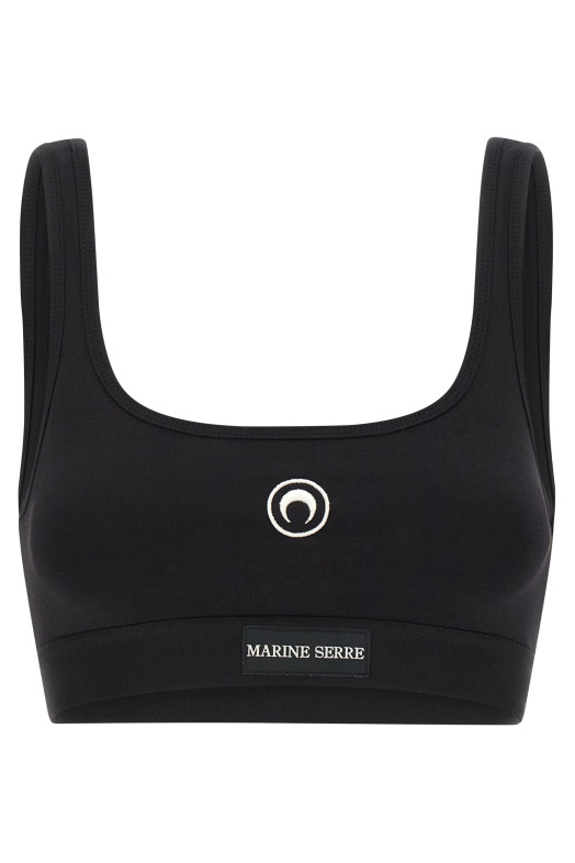 'Moon Logo Stretched Jersey Sport' top Black