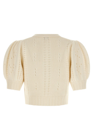 Jacquard logo cardigan White