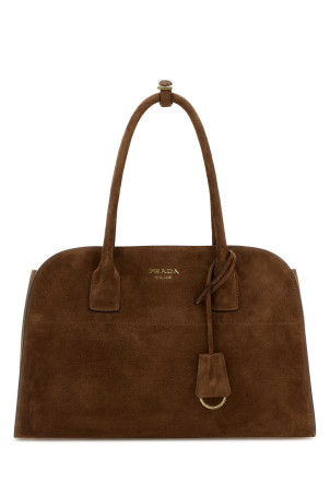 Brown suede medium shopping bag PRADA (1BG572VOOY2C4S) Brown suede medium shopping bag PRADA (1BG572VOOY2C4S)