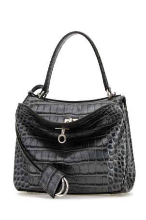 Срібна шкіряна міні-сумочка Rodeo Чорна BALENCIAGA (8437122AB5M)