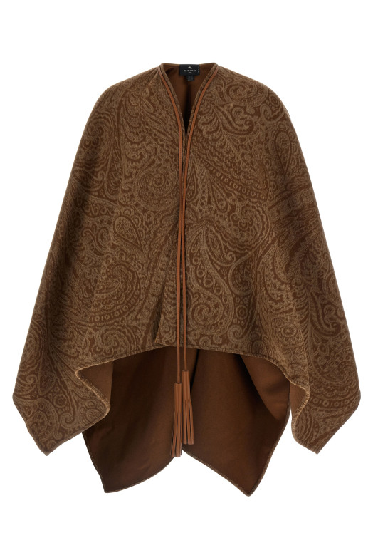 Накидка с узором «пейсли» Коричневая ETRO WRBD001299TJB37S9820 Накидка с узором «пейсли» Коричневая ETRO WRBD001299TJB37S9820