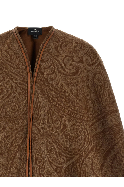 Накидка с узором «пейсли» Коричневая ETRO WRBD001299TJB37S9820 Накидка с узором «пейсли» Коричневая ETRO WRBD001299TJB37S9820