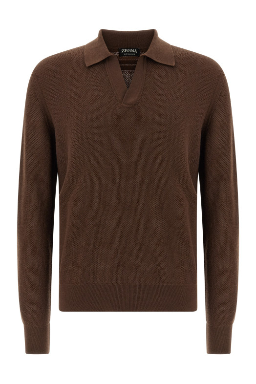 Поло Oasi кашемир Brown ZEGNA UGK93A2131M06001 Поло Oasi кашемир Brown ZEGNA UGK93A2131M06001