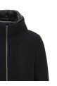 Lamé thread and wool coat Black Lamé thread and wool coat Black