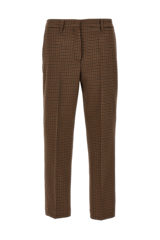 Штани в клітинку «гусяча лапка» Коричневі PRADA (P229HG13GOF0005) Штани в клітинку «гусяча лапка» Коричневі PRADA (P229HG13GOF0005)