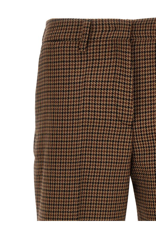 Штани в клітинку «гусяча лапка» Коричневі PRADA (P229HG13GOF0005) Штани в клітинку «гусяча лапка» Коричневі PRADA (P229HG13GOF0005)