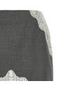 Юбка из шерсти с кружевом из органзы Серая JIL SANDER J03MA0257J41557030 Юбка из шерсти с кружевом из органзы Серая JIL SANDER J03MA0257J41557030