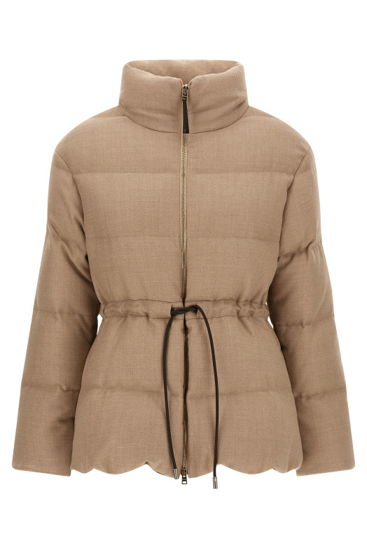 Шерстяная и шелковая пуховая куртка Бежевая HERNO PI002082D334661985