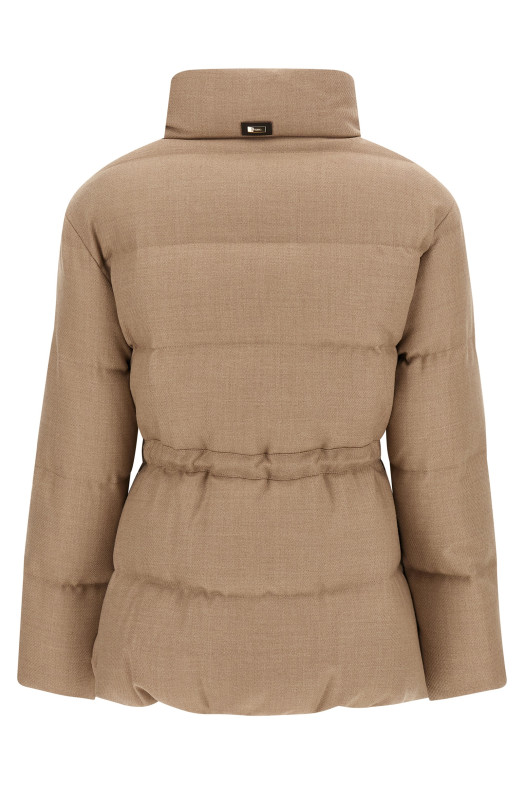 Шерстяная и шелковая пуховая куртка Бежевая HERNO PI002082D334661985