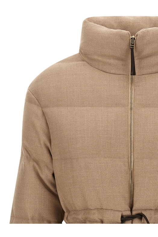 Шерстяная и шелковая пуховая куртка Бежевая HERNO PI002082D334661985