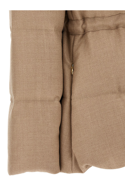 Шерстяная и шелковая пуховая куртка Бежевая HERNO PI002082D334661985