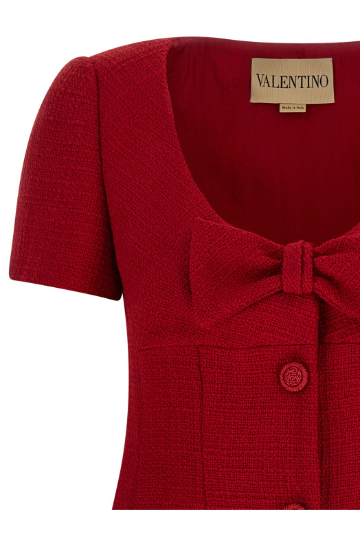 Valentino Garavani bow dress Red