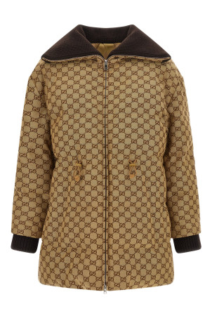 Пуховая куртка из ткани GG Бежевый GUCCI 835412ZAF4S2580 Пуховая куртка из ткани GG Бежевый GUCCI 835412ZAF4S2580