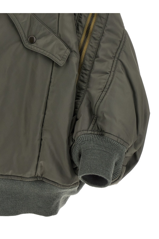 Nylon bomber jacket Green