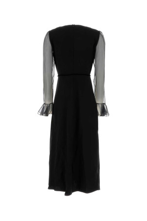 Чорна атласна сукня Black VALENTINO GARAVANI (7B3VADU01MM)