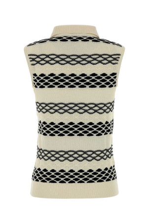 Вишитий бавовняний жилет Білий/Чорний LOEWE (S540Y55K49)