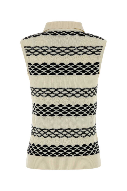 Вишитий бавовняний жилет Білий/Чорний LOEWE (S540Y55K49)