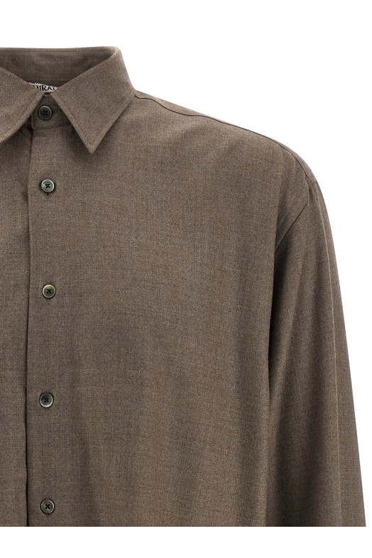Ultra-fine velvet wool shirt  Brown