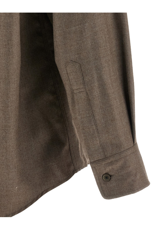 Ultra-fine velvet wool shirt  Brown