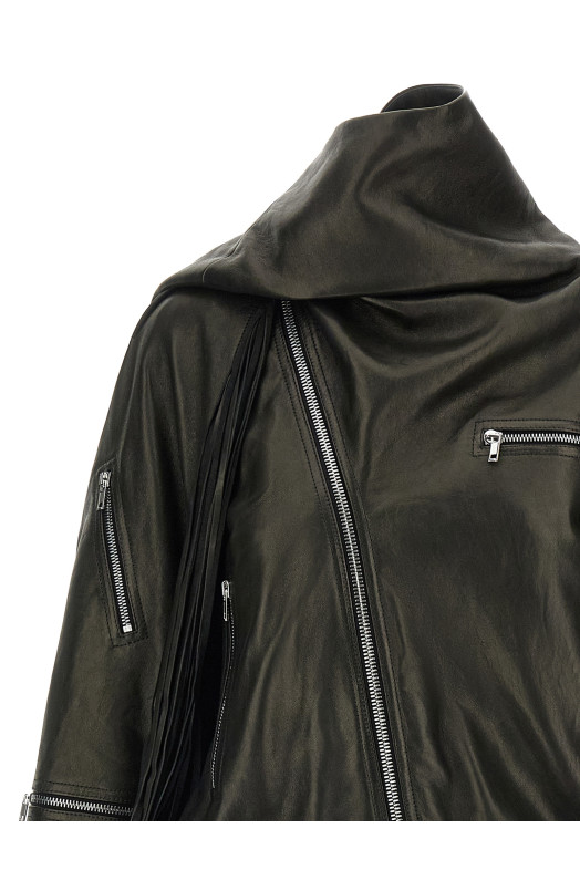 'Cropped Scarf Flight' jacket Black