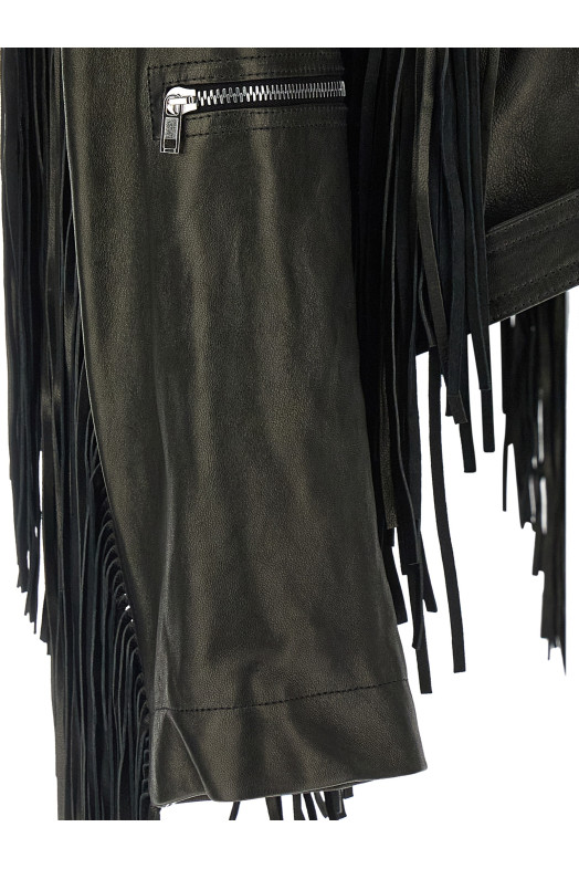 'Cropped Scarf Flight' jacket Black