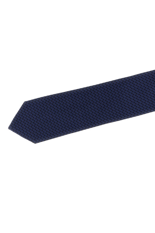 Patterned silk tie Blue