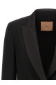 Satin lapel blazer Black